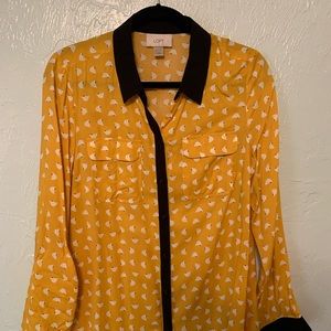 Cute button up from LOFT with chicken print 🐓